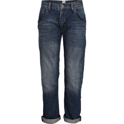 Mid wash slouch boyfriend jeans