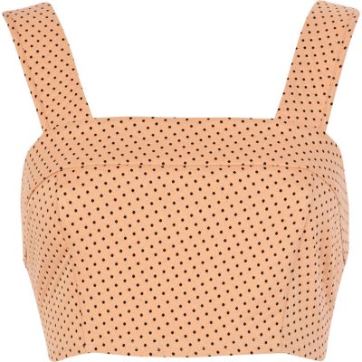 Orange polka dot crop top