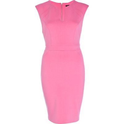 Pink cap sleeve bodycon dress