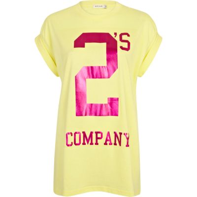 Yellow 2's company print oversized t-shirt 