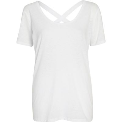 White cross back t-shirt