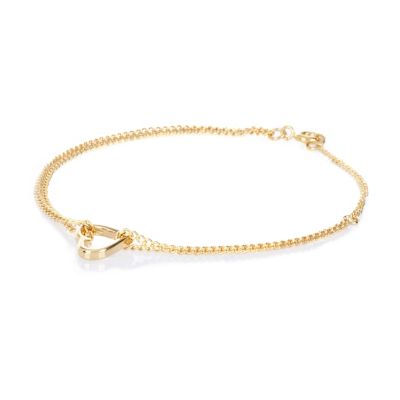 Gold plated heart pendant bracelet