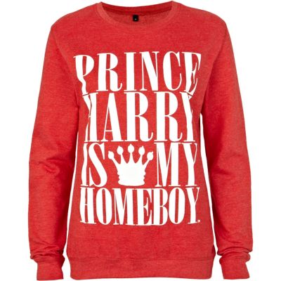 Red home boy print sweatshirt