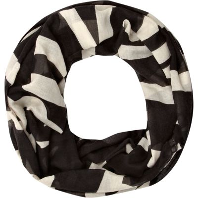 Black word print lightweight snood