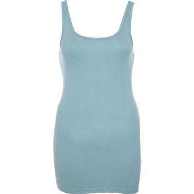 Blue scoop neck vest top