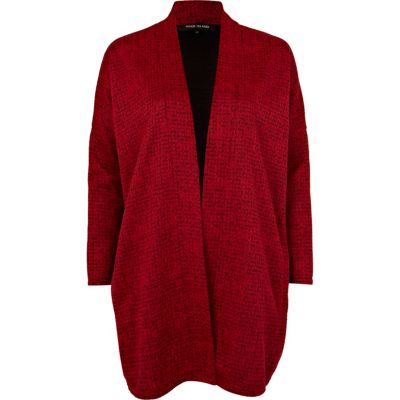 Red oversized unfastened jacket