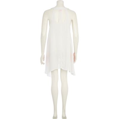 White crochet embroidered dress