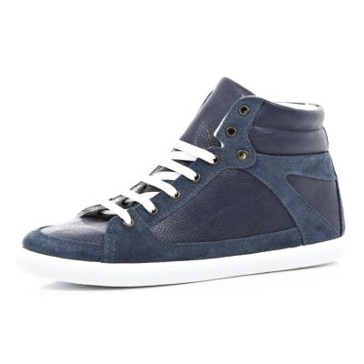 Navy contrast panel high tops
