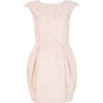 Pink jacquard cocoon dress