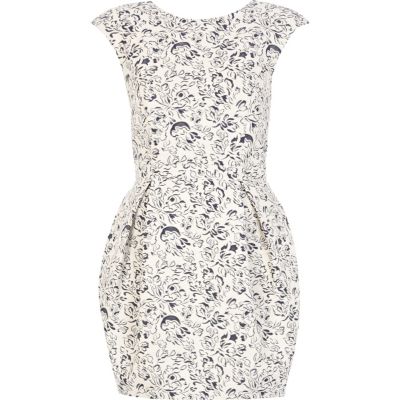 Blue print cocoon dress 