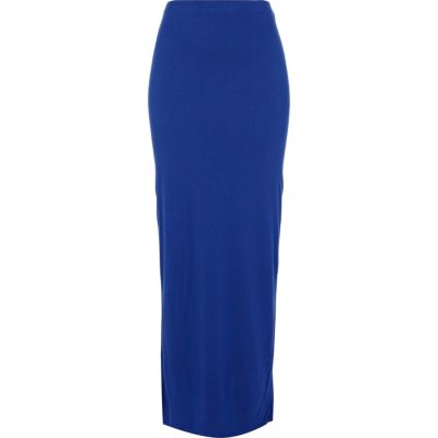 Blue double layered maxi skirt