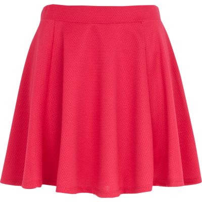 Pink textured skater skirt