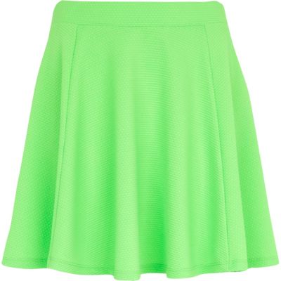 Mint green textured skater skirt