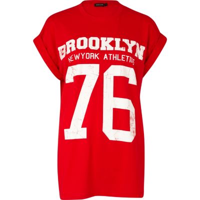 Red Brooklyn Athletics print t-shirt