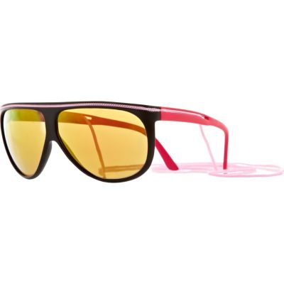 Black stringed visor sunglasses