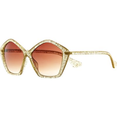 Gold glitter Jeepers Peepers retro sunglasses