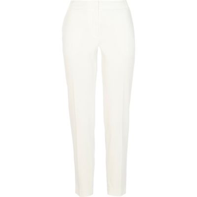White cigarette trousers