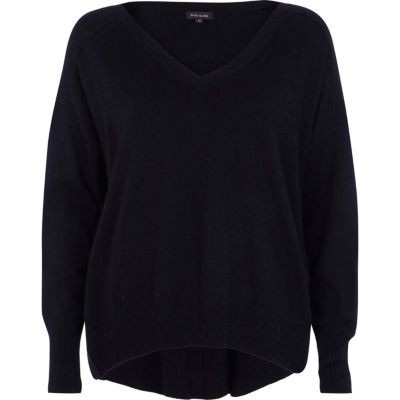 Black elbow patch oversized jumper