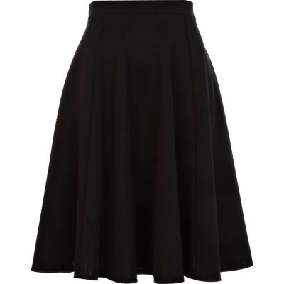 Black midi skater skirt