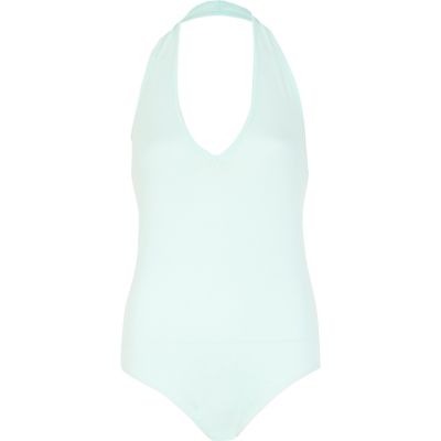 Light green halter neck body