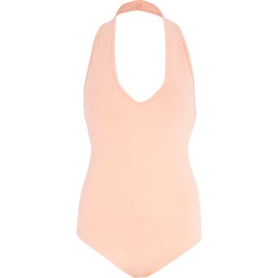 Light coral halter neck body