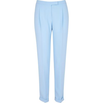 Light blue smart tapered trousers