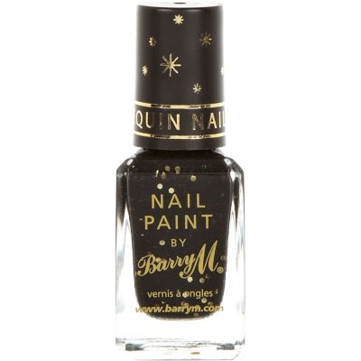 Black Barry M sequin nail varnish