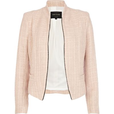 Pink structured cropped jacket