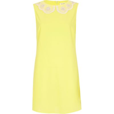 Yellow daisy collar shift dress 