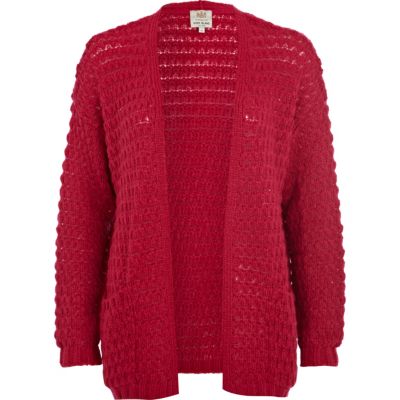 Pink bobble stitch cardigan