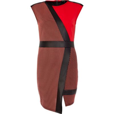 Red asymmetric wrap dress
