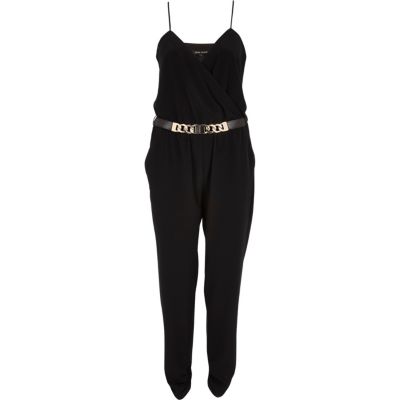 Black strappy smart jumpsuit