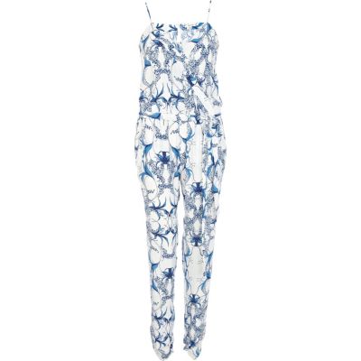 Blue strappy smart jumpsuit
