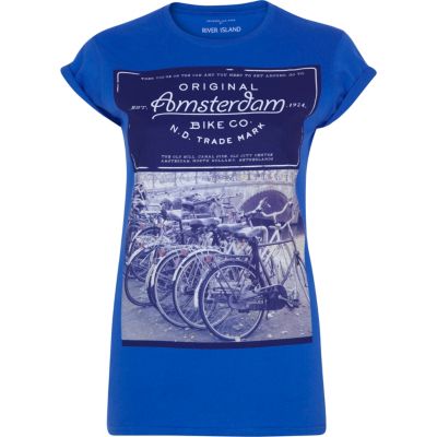 Blue Amsterdam photo print t-shirt