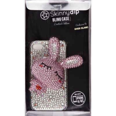 White Skinnydip bunny bling iPhone 4/4S case