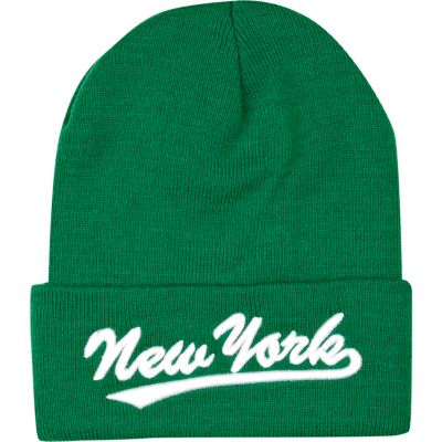 Green New York beanie hat