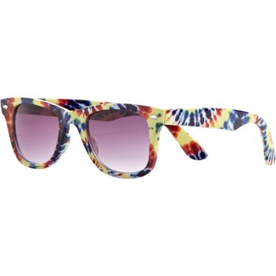 Yellow tie dye retro sunglasses 