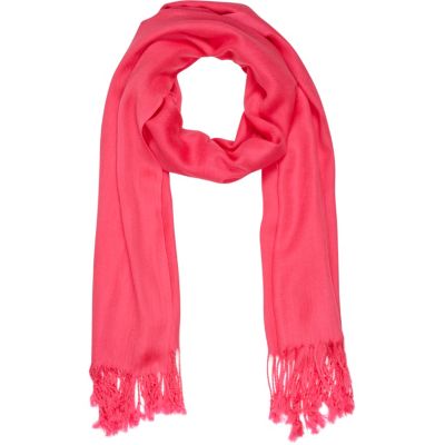 Bright pink lightweight scarf