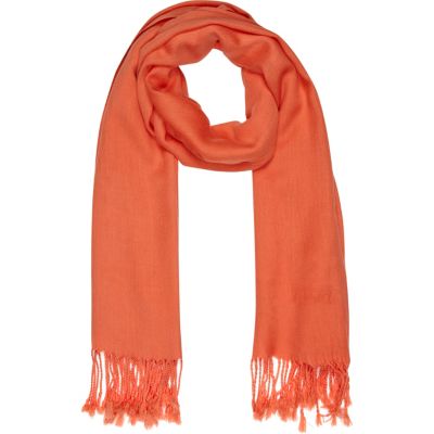 Orange lightweight scarf