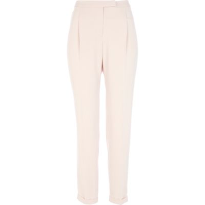 Light pink soft tapered trousers