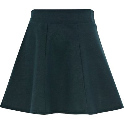 Dark green ponte skater skirt