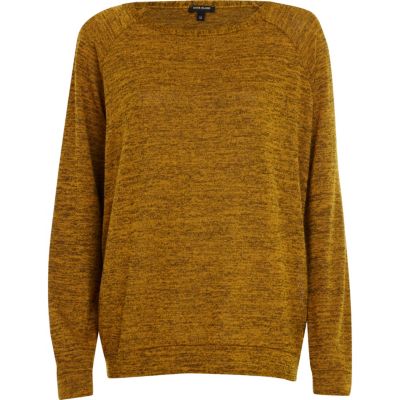 Mustard marl slouchy oversized top