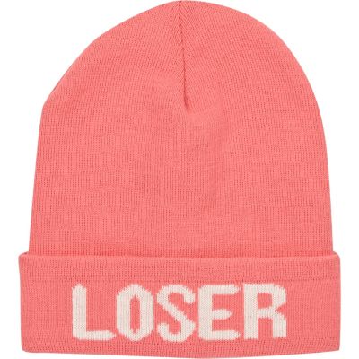 Coral loser beanie hat