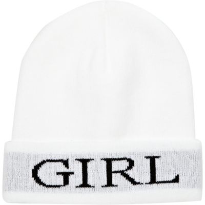 White girl beanie hat 