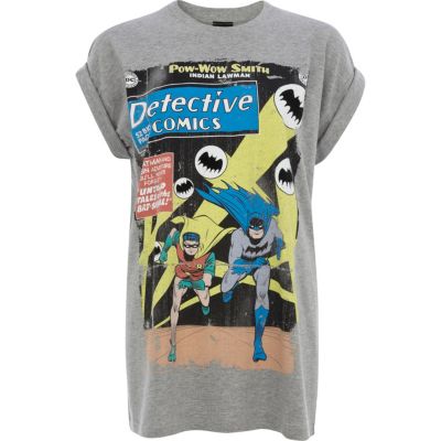 Grey Batman print t-shirt