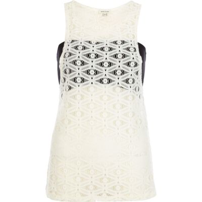 Cream lace bandeau vest
