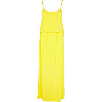 Yellow waisted cami maxi dress
