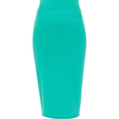 Green textured tube skirt