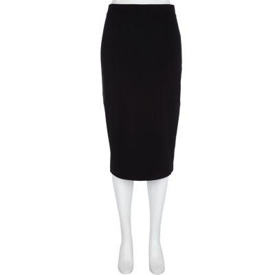 Black ribbed pencil skirt