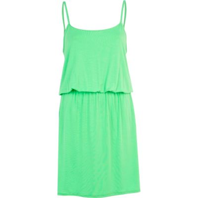 Light green waisted cami dress